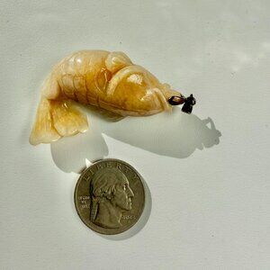 Hand carved jade koi fish pendant